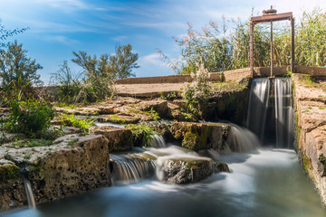 Waterfall and water gate