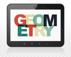Studying concept: Tablet Pc Computer with Geometry on  display