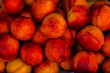 Fototapeta na wymiar Fresh sweet tasty and juicy peaches fruits