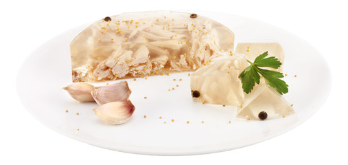 Куриный холодец с чесноком и зеленью