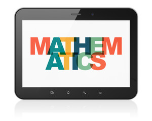 Education concept: Tablet Computer with Mathematics on  display