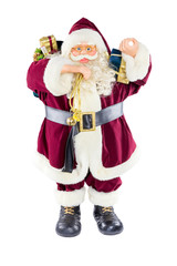 Standing model of Santa Claus isolated on white background