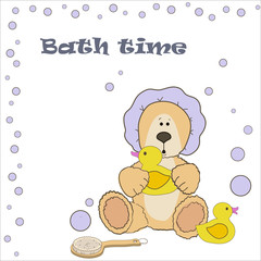 Teddy bear bath time