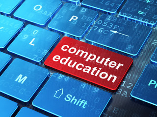 Fototapeta premium Education concept: Computer Education on computer keyboard background
