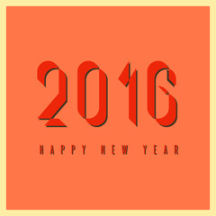 2016 happy new year, mockup graphic retro fire style greeting card design element