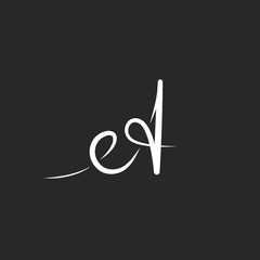 Letter A monogram logo, black and white mockup line calligraphic design element, emblem wedding invitation or business card