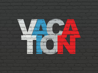 Entertainment, concept: Vacation on wall background