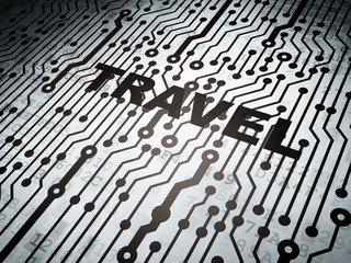 Travel concept: circuit board with Travel
