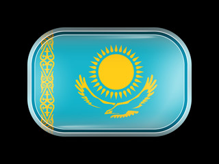 Flag of Kazakhstan. Rectangular Shape with Rounded Corners