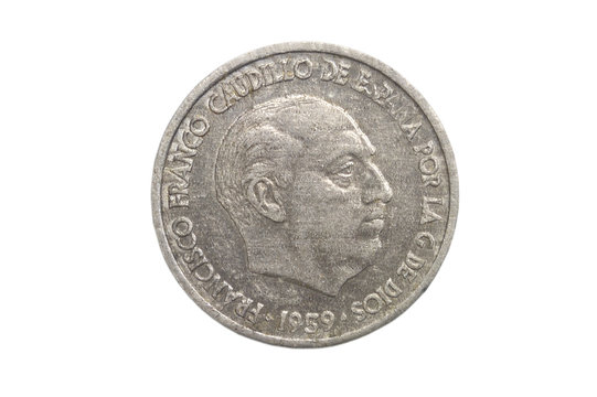 Spanish currency, Francisco Franco, diez centimos