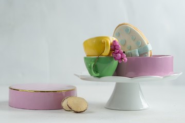 Easter cake - mazurek and easter candies / Easter traditional polish cake - mazurek and easter candies 