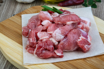 Diced pork meat
