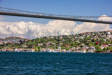 Istanbul bridge, Bosporus, Turkey.