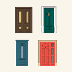 Set of classic doors