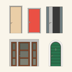 Set of modern doors