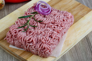 Raw minced pork meat