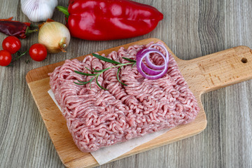 Raw minced pork meat
