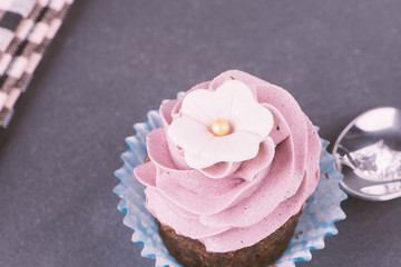 Close up of a cupcake