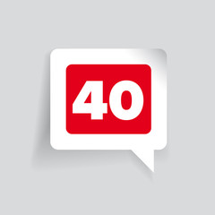 Number forty vector label red