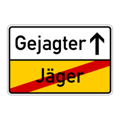 ortsschild jaeger gejagter I