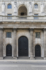 Historical building of the Bank of England, London, UK.
