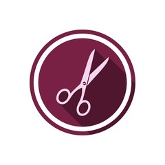 Scissors icon with long shadow