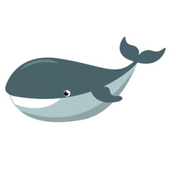 Icono plano ballena gris