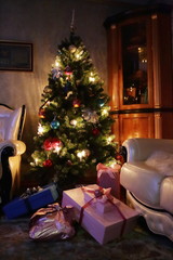 Christmas tree and christmas gifts