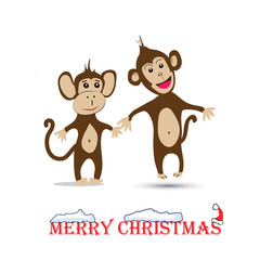 New Year card with monkey-symbol of 2016 year 