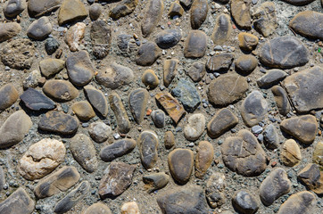 closeup of the sunlit rocks on the ground