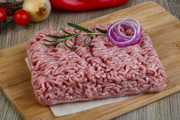 Raw minced pork meat