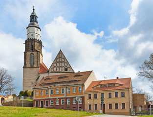 Fototapeta premium Kirche, Stadtkirche zu Kamenz in Sachsen, Deutschland
