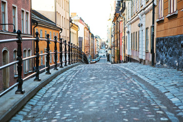 The street in Stockholm, Sweden. - obrazy, fototapety, plakaty