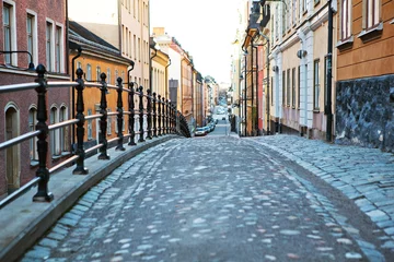 Fotobehang The street in Stockholm, Sweden. © Oleg Podzorov