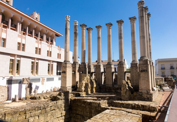 Roman Temple in old city of Cordoba, Spain