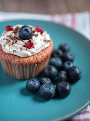 cupcakes with cream and fruit