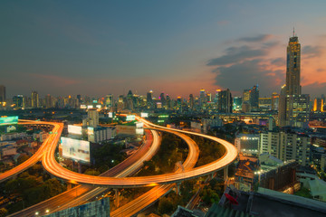 Fototapeta na wymiar Cityscape in middle of Bangkok,Thailand