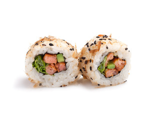 Japanese sushi with fresh seafood