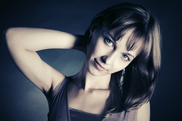 Naklejka premium Happy young fashion woman