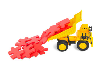 Toy truck with puzzle