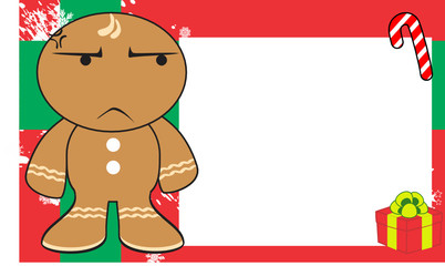 gingerbread kid cartoon expression background in vector format