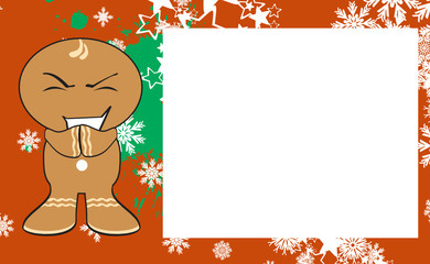 gingerbread kid cartoon expression background in vector format