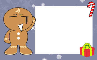 gingerbread kid cartoon expression background in vector format