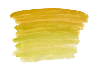 A fragment of the yellow background painted with watercolor