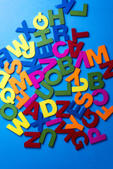 Background of colourful wood Letters