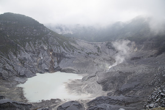 Tangkuban Perahu is a volcano 30 km north of the city of Bandung, the provincial capital of West Java, Indonesia
