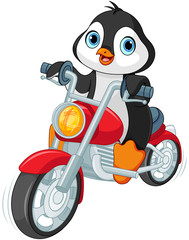 Obraz premium Penguin Motorcyclist