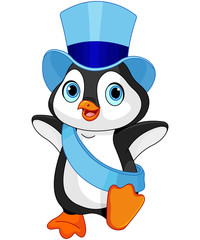 Obraz premium New Year baby penguin