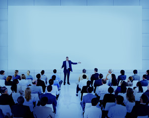Fototapeta na wymiar Diverse Business People Conference Speaker Concept