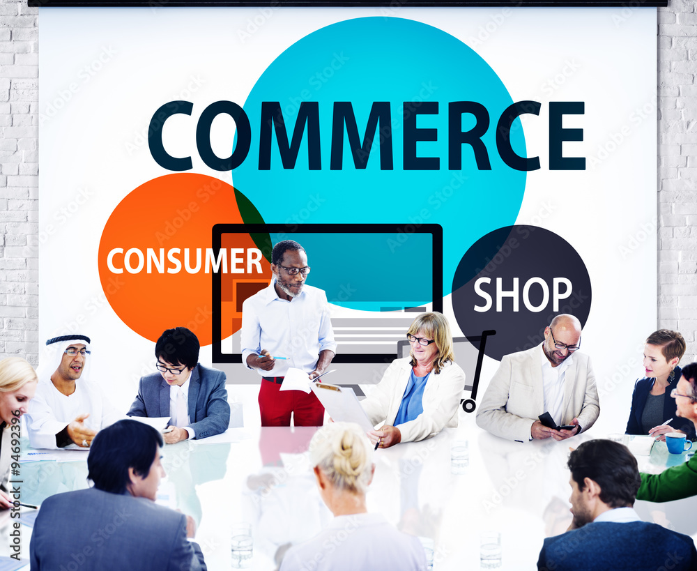 Sticker commerce consumer shop shopping marketing concept